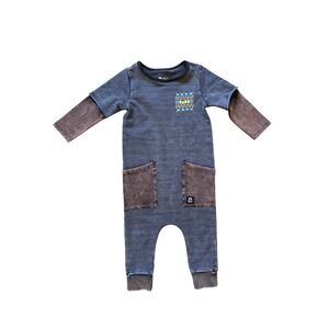 Rags‎ Baby Romper Jumpsuit One Piece Grey Brown Size 12-18 Months